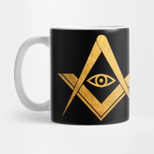 Freemasonic Gold All seeing eye Symbol Mug